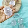 Shubhanjali Clear Quartz Palm Stones for Anxiety Clear Quartz Soap for Meditation Natural Crystal Clear Quartz Oval Shape Palmstone for Reiki Crystal Healing (Clear), 2 image