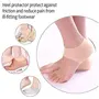 GaxQuly Silicone Gel Women's White Smooth Leather Heel Pad Socks for Swelling Pain ReliefDry Hard Cracked Repair Heel Socks For Pain Relief Free Size, 3 image