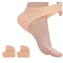 GaxQuly Silicone Gel Heel Socks for Swelling Pain Relief Foot Care Ankle Support Pad (Skin Colour) - Set of 1 Pair