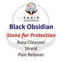 Sahib Healing Crystals Black Obsidian Angel 2 Inches Stone for Vastu Reiki Healing Feng Shui Meditation Wealth Positivity, 2 image