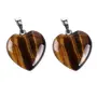 PINKCITY CREATION-Heart Shape Tiger Eye Gemstone Stone Charms Healing Stone Beads Love Pendants for Valentine's Day Necklace Jewelry Making & Gift Item(Combo Pack)