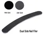Alis Professional Nail Filer Double Sided For Nail Shaper | Nail File | Nail Buffing | Manicure Nail Art Black Colour Curved Nail File BL NF CVD Pack of 2 (2 PCS Nail File BL NF CVD), 3 image