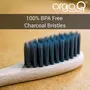 Orgaq Organicky Natural Bamboo ToothBrush With Charcoal Infused Bristle for Oral Care| Eco Friendly - 2 Pc, 3 image