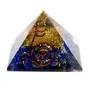 Healing Crystals India Orgone Energy Lapis Lazuli Pyramid Copper Wrapped Quartz Point EMF Protection, 2 image