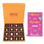 BOGATCHI I Love You SIS Chocolate Happy Rakhi Gift Box for Sister 16pcs + Free Rakhi Greeting Card