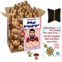 BOGATCHI Mr.POPP's Dark Chocolate Popcorn 100% Crunchy Mushroom Popped Kernels Handcrafted Gourmet Popcorn Perfect Rakhi Gift for Boy 250g + Free Happy Rakhi Greeting Card + Free Rakhi