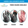 Lumino Cielo Arthritis Gloves with Compression for Hand Arthritis Hand Pain Carpel Tunnel Open Fingertip Style (Large Pink), 2 image