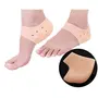 Misaki Silicone Gel Anti Heel Crack Pad Socks for Pain Relief for Men and Women (Beige Free Size) - 1 Pair (Pack of 1), 12 image