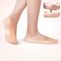 Misaki Unisex Anti Heel Crack set Vented Moisturizing Silicone Gel Heel Socks for Swelling Pain Relief Foot Care Ankle Support Pad (Skin Colour) - Set of 1 Pair (Full Size Silicone Socks), 4 image
