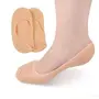 Misaki Unisex Anti Heel Crack set Vented Moisturizing Silicone Gel Heel Socks for Swelling Pain Relief Foot Care Ankle Support Pad (Skin Colour) - Set of 1 Pair (Full Size Silicone Socks)