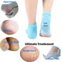 Misaki Unisex Anti Heel Crack set Vented Moisturizing Silicone Gel Heel Socks for Swelling Pain Relief Foot Care Ankle Support Pad (Blue Colour) - Set of 1 Pair (Heel Gel Blue), 6 image