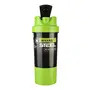 HAANS Shake Me Steel Protein Shaker With Air Tight Compartment - 400 ML (Green)