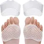 Yorten Silicone Gel Half Toe Sleeve Anti-Skid Forefoot Soft Pads for Pain Relief Heel Front Socks Silicone Heel Protector Foot Gel Socks for Repair Dry Cracked Skins (White)