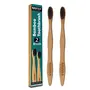 SavSea Bamboo toothbrush soft bristles| Eco Friendly wooden charcoal toothbrush with medium bristles for adults - 2pcs of bamboo toothbrush