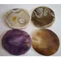 H U PATEL CRYSTALS Agate Coasters Plate - 4pieces Total Weight 480 Gram