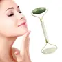 Allin Exporters Jade Roller Needle Facial Massager Himalayan Natural Stone Face & Body Massage Skin Care Beauty Tool for Neck Toning Firming & Serum Application (Green & White With needle), 2 image