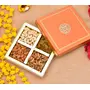 Pride Store Diwali Dry Fruits Gift Pack 300gm Cashew Almond Raisins and Walnuts | Gift Pack For Family Friends Corporate Office Gifts Combo (Orange - Cashew Almond Raisins and Walnuts)
