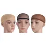 Neutral Beige Yellow/Black/Coffee: Mapofbeauty 3 Pieces One Size Wig Caps (1 Beige Yellow Nylon Hair Net + 1 Coffee Nylon Hair Net + 1 Black Elastic Hair Mesh), 5 image