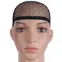 Neutral Beige Yellow/Black/Coffee: Mapofbeauty 3 Pieces One Size Wig Caps (1 Beige Yellow Nylon Hair Net + 1 Coffee Nylon Hair Net + 1 Black Elastic Hair Mesh), 2 image