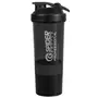 DOVEAZ® Spider Professional Protein Shaker | Gym Shaker 500ml with 2 Storage Extra Compartment for Gym (Black), 2 image