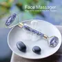 Sonew Blue: Massage Natural Jade Roller Double-Head Anti-Aging Face Eye Bestfor Dark Circles And Puffines Neck Anti-Aging Face Eye Neck Massager (Blue), 7 image