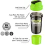 HAANS Shake Me Steel Protein Shaker With Air Tight Compartment - 400 ML (Green), 4 image