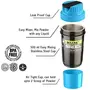 Haans Shake Me Steel Protein Shaker With Air Tight Compartment - 400 ML (Blue), 3 image