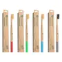 Now Organic Premium multicolour Natural Bamboo Toothbrush with Sensitive Gentle Soft Bristles Adult Pack of (4), 4 image
