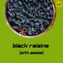 King Uncle Afghani Black Raisins with Seeds 1 Kg (4 Packs of 250 Grams) Silver Pouch, 4 image