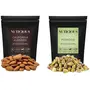 NUTICIOUS - California Almonds (Badam) Pistachio Kernals 250 gm X 2..(Dry Fruit  Nuts & Berries )