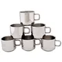 Dynore Stainless Steel Set of 6 Tea Cup and Tray Set, 2 image