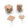 IVEI DIY MDF Key Chains - MDF Plain Square Key Chains - Set of 20-2 in X 2 in (Non - Primer, Mixed)