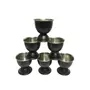 Dynore Stainless Steel Pcs Black Matt Egg Cup/Egg Holder/Boiled Egg Holder- Set of 6