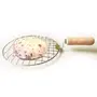 Dynore Stainless Steel Roaster Papad Jali Roti Grill Chapati Barbecue Grill with Wooden Handle, 2 image