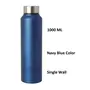 Dynore Stainless Steel Navy Blue Color Fridge/School/Office Bottle- 1000 ml, 4 image