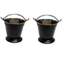 Dynore Stainless Steel Black Matt Serving Bucket/Balti/Gravy Serving Bucket- Set of 2