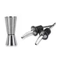 Dynore Stainless Steel Tall Peg Measure 30 & 60 ml with 2 Wine Pourer- Set of 3