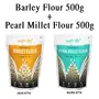 Amwel Combo of Organic Barley Flour 500g + Organic Pearl Millet Flour 500g (Pack of Two), 2 image
