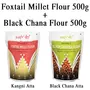 Amwel Combo of Foxtail Millet Flour 500g + Black Chickpea Flour 500g (Pack of Two), 2 image