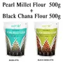 Amwel Combo of Pearl Millet Flour 500g + Black Chickpea Flour 500g (Pack of Two), 2 image