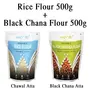 Amwel Combo of Black Chickpea Flour 500g + Rice Flour (Chawal Atta) 500g (Pack of Two), 2 image