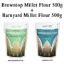 Amwel Combo of Organic Browntop Millet Flour 500g + Organic Barnyard Millet Flour 500g (Pack of Two), 2 image