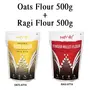 Amwel Combo of Organic Oats Flour 500g + Organic Finger Millet Flour 500g (Pack of Two), 2 image