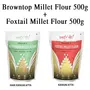 Amwel Combo of Browntop Millet Flour 500g + Foxtail Millet Flour 500g (Pack of Two), 2 image