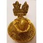RR TRADING COMPANY Metal Laxmi Ganesh Hand Diya with for Pooja or as Puja Article Hath Deepak (3X3 inch, Gold, Pack of 1), 4 image