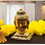 RR TRADING COMPANY Oxidize Metal Decorative Golden Lord Buddha Head Idol Sculpture for Home Decoration Items Diwali Gifts Festive Showpiece Home Office Gifts