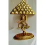 RR TRADING COMPANY Oxidized Metal Krishna Idol with Goverdhan Parvat on Finger Statue Idol, Figurine Showpiece for Gifting, Krishna Statue for Home Decor, Gifts Items (Golden size-22x16x10 cm.)