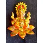 RR TRADING COMPANY Multicolor Metal Ganesha Sitting on Flower Leaf menakari for Pooja,Home, Shop,Office Decorative for Table and Gifts (16x12x16) CM