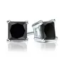 Saasvi Jewels 925 Solitaire Collection Sterling Silver and Cubic Zirconia Square Princess Black StoneStud Earrings for Women Girls, 2 image