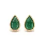Saasvi Jewels 925 Solitaire Collection Sterling Silver and Cubic Zirconia Pear shape Green colour Studds Earrings for Women Girls